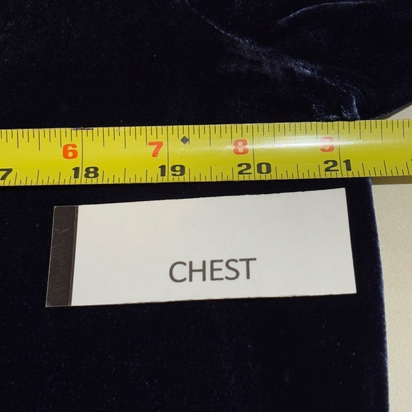 Eileen Fisher Mandarin Collar Velvet Tunic Button Shirt Sz M Navy Holiday Party - Picture 10 of 15